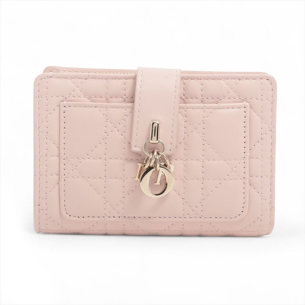 Dior Lambskin Compact Wallet Powder Pink My Ditany Cannage Limited Edition